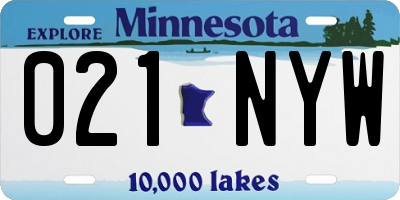 MN license plate 021NYW