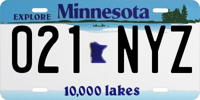 MN license plate 021NYZ