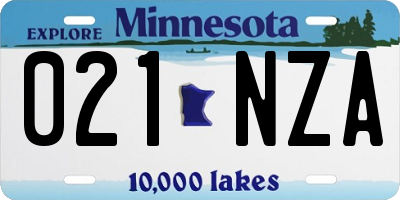 MN license plate 021NZA