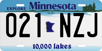 MN license plate 021NZJ