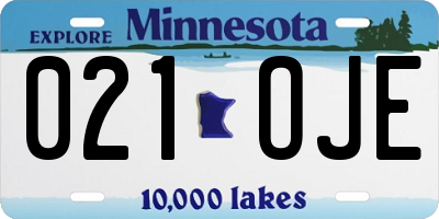 MN license plate 021OJE