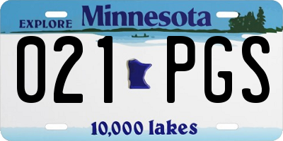 MN license plate 021PGS