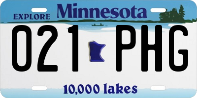 MN license plate 021PHG