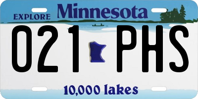 MN license plate 021PHS
