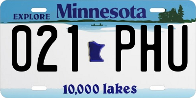 MN license plate 021PHU