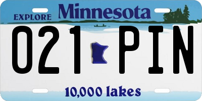 MN license plate 021PIN