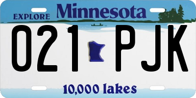 MN license plate 021PJK