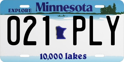 MN license plate 021PLY