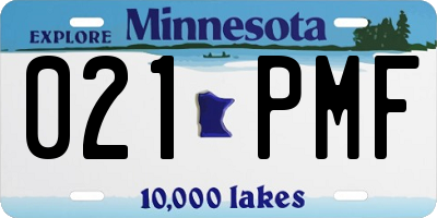 MN license plate 021PMF