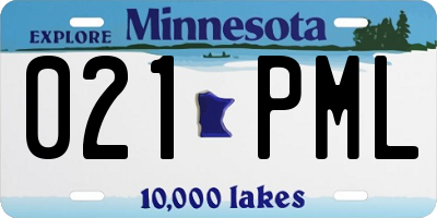 MN license plate 021PML