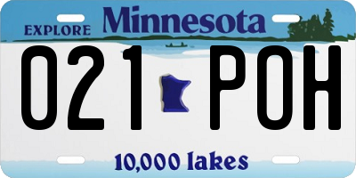 MN license plate 021POH