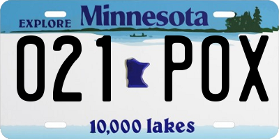 MN license plate 021POX