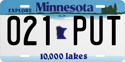 MN license plate 021PUT