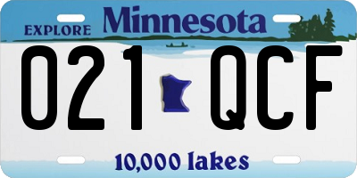 MN license plate 021QCF