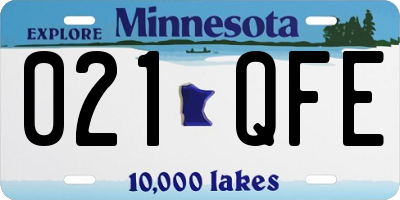 MN license plate 021QFE