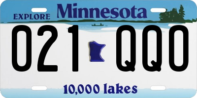 MN license plate 021QQO