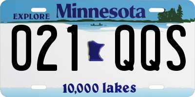 MN license plate 021QQS