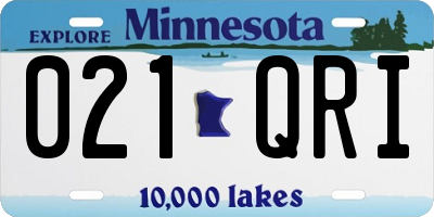 MN license plate 021QRI