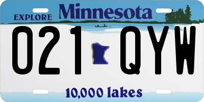 MN license plate 021QYW