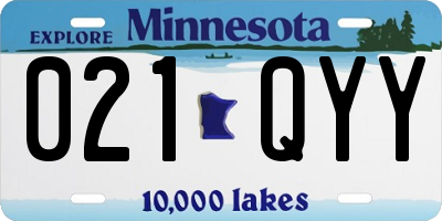 MN license plate 021QYY
