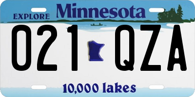 MN license plate 021QZA