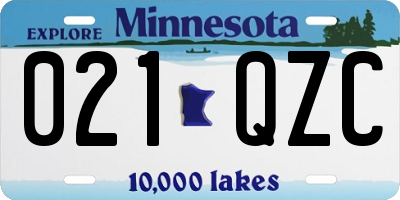 MN license plate 021QZC