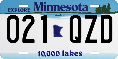 MN license plate 021QZD