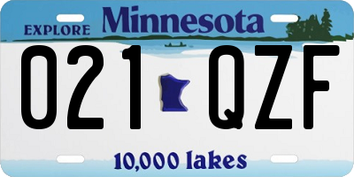MN license plate 021QZF