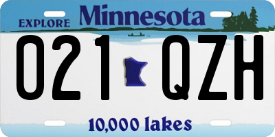 MN license plate 021QZH