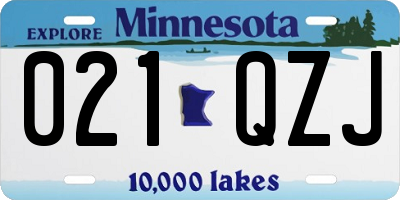 MN license plate 021QZJ