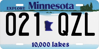 MN license plate 021QZL