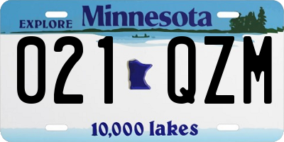 MN license plate 021QZM