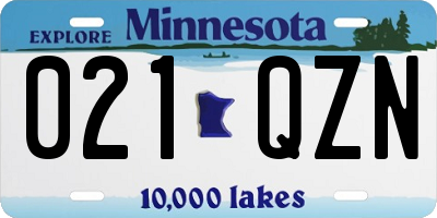 MN license plate 021QZN