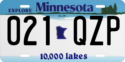 MN license plate 021QZP