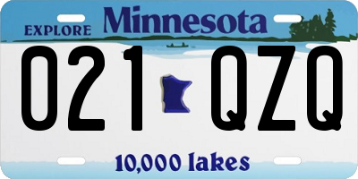 MN license plate 021QZQ