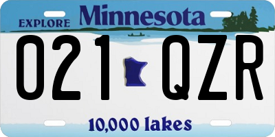 MN license plate 021QZR
