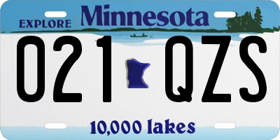 MN license plate 021QZS