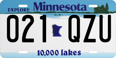 MN license plate 021QZU