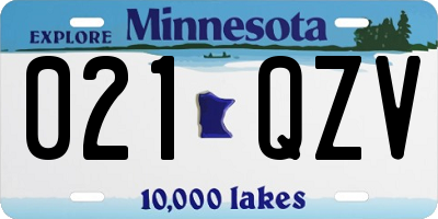 MN license plate 021QZV
