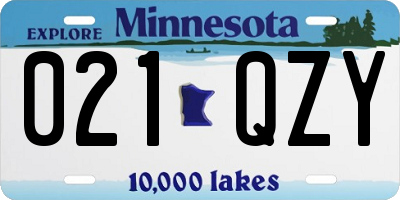 MN license plate 021QZY