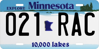 MN license plate 021RAC