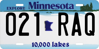 MN license plate 021RAQ