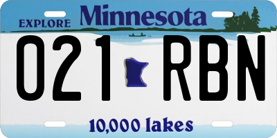 MN license plate 021RBN