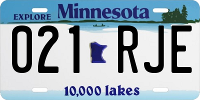 MN license plate 021RJE