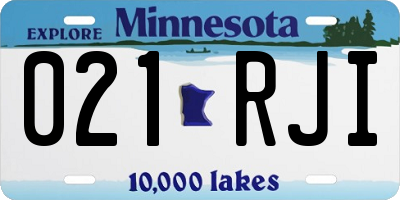 MN license plate 021RJI