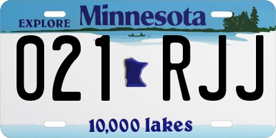MN license plate 021RJJ