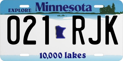 MN license plate 021RJK