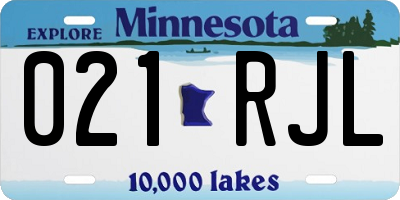 MN license plate 021RJL