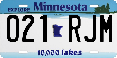 MN license plate 021RJM