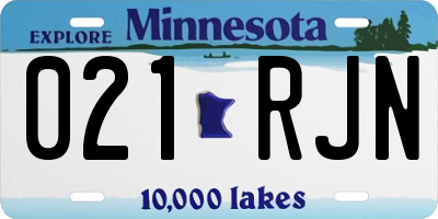 MN license plate 021RJN